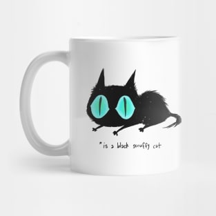 Black scruffy cat Mug